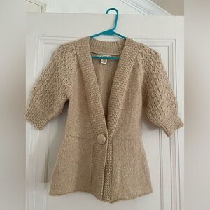 if it were me Beige Knit Cardigan
